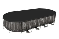 BESTWAY Power Steel Pool, Holz-Optik (dunkelgrau), TriTech, 732x366x122cm, Oval, Mit Filterpumpe, Leiter, Abdeckplane -Deko Garten Verkauf 3 21942.jpg