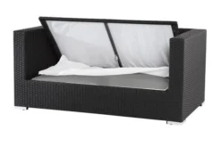 OUTFLEXX 2-Sitzer Sofa, Schwarz, Polyrattan 152x85x70cm, Inkl. Polster Und Wasserfeste Kissenbox 7 OUTFLEXX 2-Sitzer Sofa, Schwarz, Polyrattan 152x85x70cm, Inkl. Polster Und Wasserfeste Kissenbox -Deko Garten Verkauf 3 2392 2 BOX.jpg