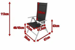 VILLANA Multipositionssessel, Silber/schwarz, Aluminium/Textil, 67 X 58 X 113 Cm, Klappbar -Deko Garten Verkauf 4 13397.jpg