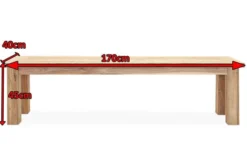 OUTFLEXX Sitzbank, Natur, Recyceltes SLVK-Teakholz, 170 X 40 X 45 Cm -Deko Garten Verkauf 4 13424 3.jpg