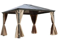 OUTFLEXX Profi Hardtop Pavillon, Grau, Aluminium, 3 X 3,6m Mit Seitenteilen Und Insektennetz -Deko Garten Verkauf 4 13586.jpg