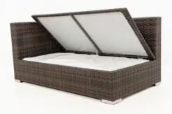 OUTFLEXX 2-Sitzer Ecksofa, Braun Marmoriert, Polyrattan, 145 X 85 X 70 Cm, Wasserfeste Kissenbox, Armlehne Re. -Deko Garten Verkauf 4 15734 4 BOX.jpg