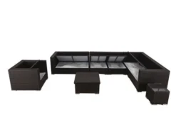OUTFLEXX Loungemöbel-Set, Braun Marmoriert, Polyrattan, 8 Pers, Wasserfeste Kissenbox, Inkl. Loungetisch -Deko Garten Verkauf 4 16067 BOX D.jpg