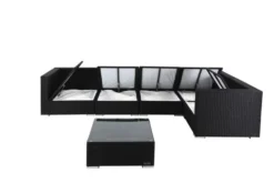 OUTFLEXX Loungemöbel-Set Polyrattan, Schwarz, Für 5 Personen, Inkl. Kaffeetisch, Wasserfeste Kissenbox -Deko Garten Verkauf 4 1714 BOX B.jpg