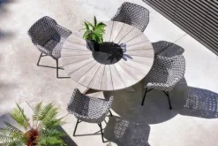 HARTMAN Provence Crossleg Esstisch, Light Grey, Teakholz, Ø150cm, Inkl. Granitinlay Ø50cm -Deko Garten Verkauf 4 17476.jpg