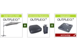 OUTFLEXX Ampelschirm, Anthrazit, Pulverbesch. Aluminium, 250x250cm, Inkl. Plattenständer -Deko Garten Verkauf 4 18354.jpg