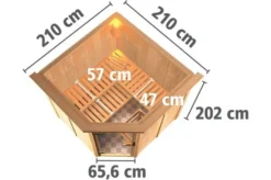 KARIBU Systemsauna Jarin, Fichtenholz 68mm, Eckeinstieg, Ca. 3,4m² -Deko Garten Verkauf 4 18416 24.jpg