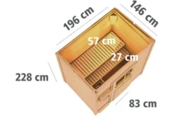 KARIBU Saunahaus Jorgen, Fichtenholz 38mm, Fronteinstieg, Ca. 2,9m² -Deko Garten Verkauf 4 18473 8.jpg