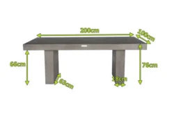 OUTFLEXXEsstisch, Grau, Faserzement, 200 X 100 X 76 Cm, Witterungsbeständig, Pflegeleicht, Rechteckig -Deko Garten Verkauf 4 18586.jpg