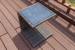 OUTFLEXX Beistelltisch, Grau, Polyrattan, 45 X 45 X 50 Cm, Tischplatte Spraystone, Innenliegend -Deko Garten Verkauf 4 18914.jpg