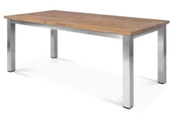 STERN Cardiff Esstischgruppe, Silber/silbergrau, Edelstahl/Teak, Tisch 200/260 X 100 Cm, 6 Stapelsessel -Deko Garten Verkauf 4 19754.jpg