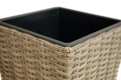 Ploß Rabida Pflanzgefäß, Champagner-meliert, Polyrattan, Konisch, 28x28x40 Cm, Kunststoffeinsatz -Deko Garten Verkauf 4 20152.jpg