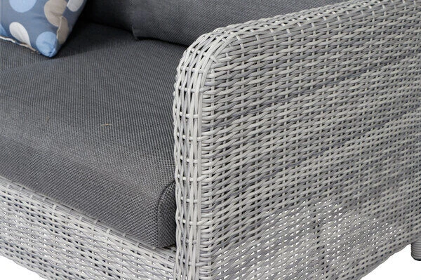 SIENA GARDEN Soria 3-Sitzer Loungesofa, Ice Grey, Alu / Gardino®-Geflecht, 203x87x88 Cm 4 SIENA GARDEN Soria 3-Sitzer Loungesofa, Ice Grey, Alu / Gardino®-Geflecht, 203x87x88 Cm – Bild 4