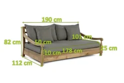 OUTFLEXX Sofa, Natur, Recycled FSC®-Teak, 190x112x82cm 2 Sitzer, Inkl. Kissen, Mit Armlehnen -Deko Garten Verkauf 4 20310.jpg