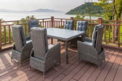 OUTFLEXX Dining Tisch, Grau, Polyrattan, 180 X 120 Cm, Tischplatte Spraystone, 8mm -Deko Garten Verkauf 4 20658.jpg