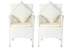 OUTFLEXX Dining Set, Weiß, Polyrattan, Tisch 200x95cm, Spraystone, 6mm, 6 Sessel -Deko Garten Verkauf 4 20670.jpg