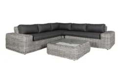OUTFLEXX Ecklounge, White Faded Grey, Polyrattan, 6 Personen, Inkl. Tisch/Hocker 90 X 90 Cm Und Polster Aus Olefin In Anthrazit -Deko Garten Verkauf 4 20790.jpg