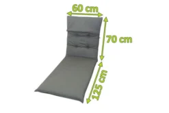 DOPPLER Liegenauflage, Grau, Dralon, 195 X 60 X 8 Cm, Inklusive Befestigungsbänder -Deko Garten Verkauf 4 20928.jpg
