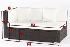 OUTFLEXX 2-Sitzer Ecksofa, Braun, Polyrattan, 145x85x70cm, Armlehne Re, Inkl. Kissen, Wasserfeste Kissenbox -Deko Garten Verkauf 4 2393 4 BOX.jpg