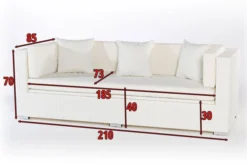 OUTFLEXX 3-Sitzer Sofa, Weiß, Polyrattan, Inkl. Polster Und Wasserfeste Kissenbox -Deko Garten Verkauf 4 2511 1 BOX.jpg