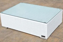 OUTFLEXX Kaffeetisch, Weiß, Polyrattan, 95x65cm, Inkl. Glasplatte -Deko Garten Verkauf 4 2511 9.jpg