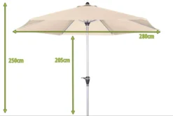 DOPPLER Active Auto Tilt Mittelstockschirm, Natur, Aluminium/Textil, Ø 280 Cm, Mit Kurbel -Deko Garten Verkauf 5 12352 1.jpg
