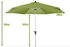 DOPPLER Active Auto Tilt Mittelstockschirm, Grün, Aluminium/Textil, Ø 280 Cm, Mit Kurbel -Deko Garten Verkauf 5 12352 2.jpg