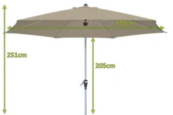 DOPPLER Active Auto Tilt Mittelstockschirm, Greige, Aluminium/Textil, Ø 320 Cm, Mit Kurbel -Deko Garten Verkauf 5 12353 3.jpg