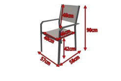 VILLANA Gartenstuhl, Anthrazit/grau, Aluminium/Textil, 58 X 57 X 90 Cm, Stapelbar -Deko Garten Verkauf 5 13403.jpg