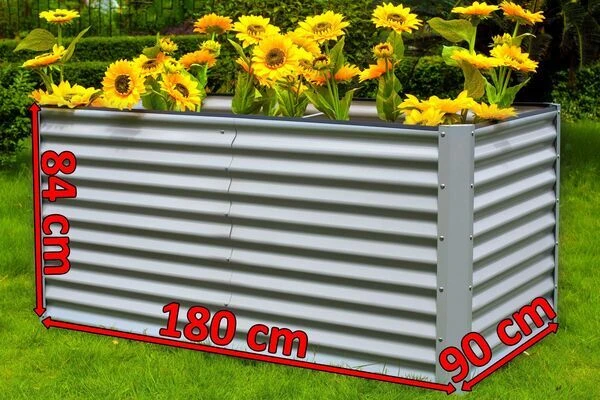 OUTFLEXX Hochbeet, Silber, Zincalume, Pulverbeschichtet, 180 X 90 X 84 Cm 5 OUTFLEXX Hochbeet, Silber, Zincalume, Pulverbeschichtet, 180 X 90 X 84 Cm – Bild 5