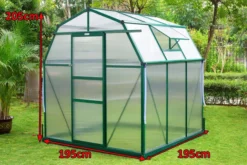 OUTFLEXX Gewächshaus, Grün, Alu/Polycarbonat, 6mm, Inkl. Fundament, Pulverb. 195 X 195 X 205 Cm -Deko Garten Verkauf 5 13751.jpg