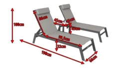 VILLANA 2er-Set Sonnenliegen, Anthrazit/grau, Alu/Textil, 198x66x32cm, Mit Beistelltisch 45x45cm -Deko Garten Verkauf 5 13885.jpg