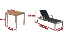 OUTFLEXX 2er-Set Sonnenliegen, Schwarz, Edelstahl/Teak, 195,5x74x35cm, Mit Beistelltisch 45x45cm -Deko Garten Verkauf 5 14165.jpg