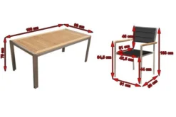 OUTFLEXX Sitzgruppe, Schwarz, Edelstahl/Teak, Esstisch 180 X 90 Cm, 6 Stapelstühle Gepolstert -Deko Garten Verkauf 5 14190.jpg