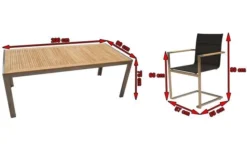 OUTFLEXX Sitzgruppe, Schwarz, Edelstahl/Teak, Esstisch 200 X 90 Cm, 6 Stapelstühle Gepolstert -Deko Garten Verkauf 5 14202.jpg