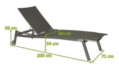 STERN Allround Rollenliege, Silbergrau, Edelstahl/Textil, 200x71x38 Cm, Verstellbare Rückenlehne -Deko Garten Verkauf 5 15897 2.jpg