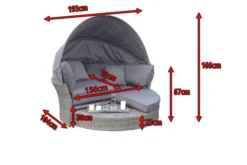 OUTFLEXX Sonneninsel, Grau, Polyrattan, Halbrund, 193 X 104 X 74 Cm, Hocker Drehbar, Dach Klappbar -Deko Garten Verkauf 5 16110.jpg