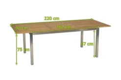 STERN Ausziehtisch, Silber/natur, Edelstahl/FSC-Teakholz, 162/220x90 Cm, Butterfly-Auszug -Deko Garten Verkauf 5 16498.jpg