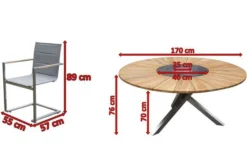 OUTFLEXX Sitzgruppe, Taupe, Edelstahl/FSC-Teak, Ø 170 Cm, 6 Freischwinger, Inkl. Drehbarer Granitplatte + Eiskühler 11 OUTFLEXX Sitzgruppe, Taupe, Edelstahl/FSC-Teak, Ø 170 Cm, 6 Freischwinger, Inkl. Drehbarer Granitplatte + Eiskühler -Deko Garten Verkauf 5 16572.jpg