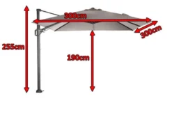 SIENA GARDEN Ampelschirm Sunset N+, Anthrazit / Taupe, Alu/Textil, Ca. 300x300 Cm -Deko Garten Verkauf 5 17164 7.jpg