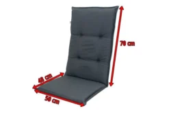 DOPPLER Comfort Stuhlauflage Hochlehner, Anthrazit, Polyester, 120 X 50 X 7 Cm -Deko Garten Verkauf 5 17431.jpg