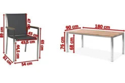 STERN Polaris Esstischgruppe, Silbergrau, Edelstahl/recycled Teak, Tisch 180 X 90 Cm, 4 Stapelsessel -Deko Garten Verkauf 5 18094.jpg
