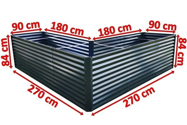 OUTFLEXX Eck-Hochbeet, Anthrazit, Zincalume, 270x270x90x84cm 5 OUTFLEXX Eck-Hochbeet, Anthrazit, Zincalume, 270x270x90x84cm – Bild 5
