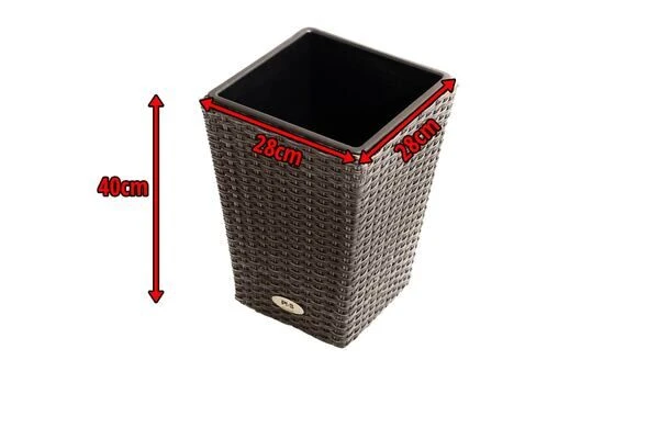 Ploß Rocking Pflanzgefäß, Grau/braun-meliert, Polyrattan, Konisch, 28x28x40 Cm, Kunststoffeinsatz 5 Ploß Rocking Pflanzgefäß, Grau/braun-meliert, Polyrattan, Konisch, 28x28x40 Cm, Kunststoffeinsatz – Bild 5