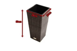 Ploß Rocking Pflanzgefäß, Grau/braun-meliert, Polyrattan, Konisch, 28x28x60 Cm, Kunststoffeinsatz -Deko Garten Verkauf 5 18199.jpg