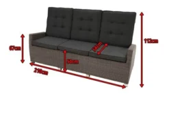 Ploß Rocking Comfort Dining / Lounge 3-Sitzer Sofa, Grau/braun-meliert, Polyrattan, 210x85x112 Cm, Verstellbar -Deko Garten Verkauf 5 18207.jpg