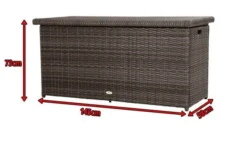 Ploß Rocking Kissenbox, Grau/braun-meliert, Polyrattan, 145x58x73 Cm, Inkl. Inlay -Deko Garten Verkauf 5 18219.jpg