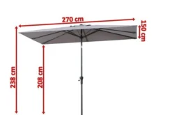 OUTFLEXX Mittelstockschirm, Hellgrau, Pulverbesch. Aluminium/Polyester PA-beschichtet, 270x150cm -Deko Garten Verkauf 5 18350.jpg