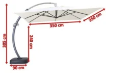 OUTFLEXX Luxus Ampelschirm, Anthrazit/creme, Edelstahl/Aluminium, 350x350cm, Inkl. Schirmständer Und Schutzhülle -Deko Garten Verkauf 5 18351.jpg