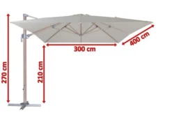 OUTFLEXX Ampelschirm, Creme, Aluminium In Holzoptik, 400x300cm, Inkl. Plattenständer -Deko Garten Verkauf 5 18511.jpg